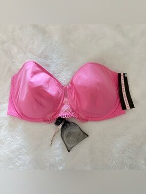 Simone Perele Strapless Pink Lace-Trim Bra